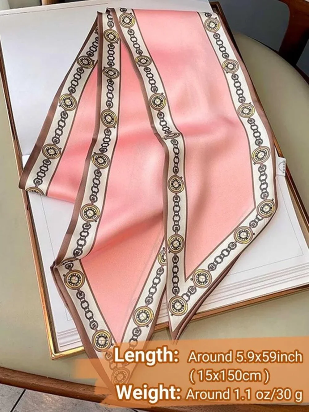 Women's Pink Badge Stylish Satin Headscarf Wrap Lightweight Scarves Scarf